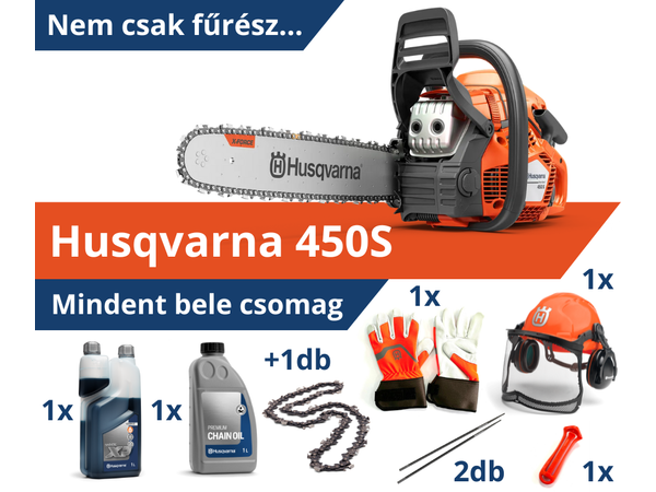 HUSQVARNA 450S - Mindent bele csomag HUSQVARNA 450S - Mindent bele csomag