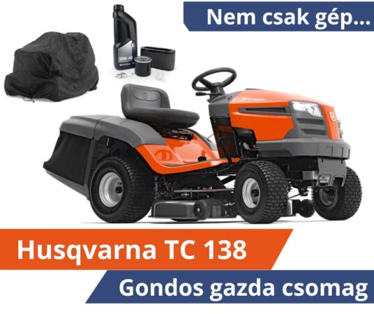Husqvarna TC 138 fűgyűjtős fűnyíró traktor - Gondos gazda csomagban